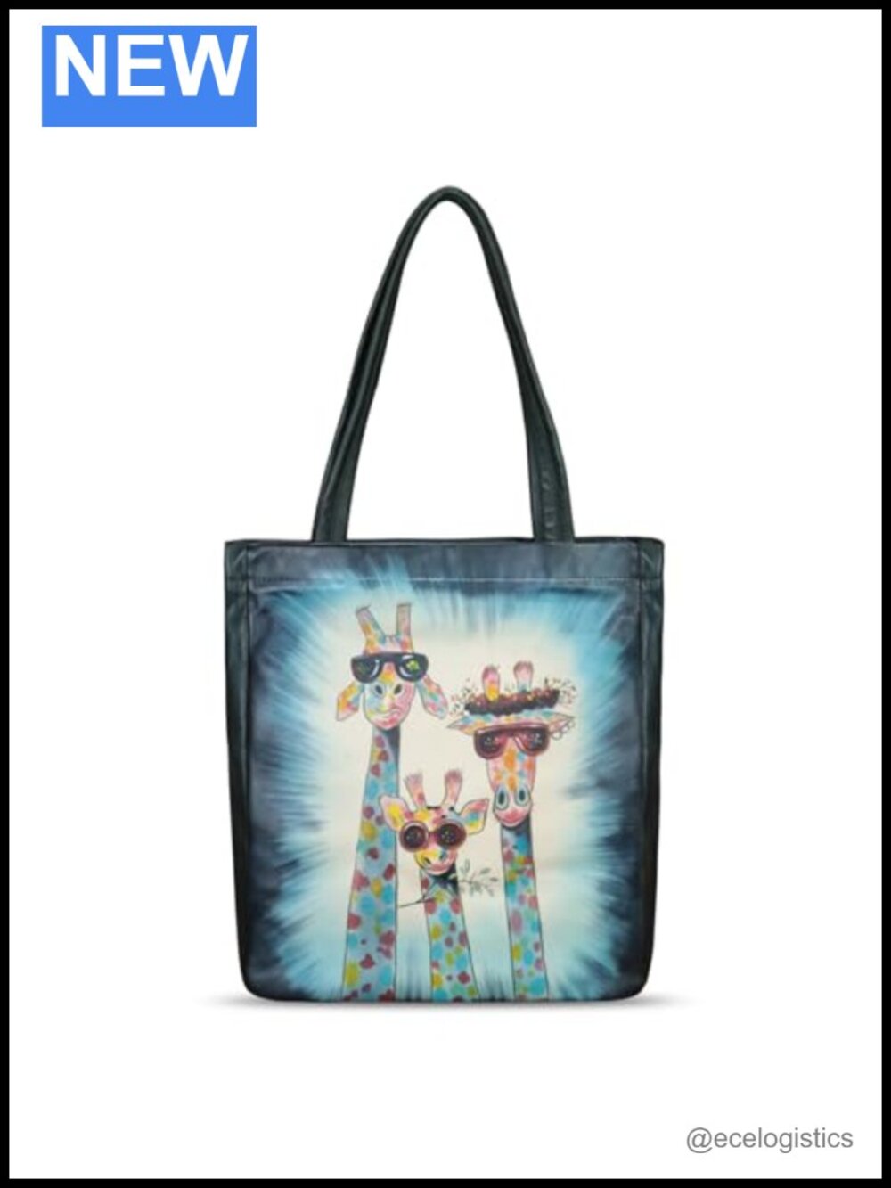 Genuine Leather Hand Painted Tote Satchel Handbag Women Shoulder Purse